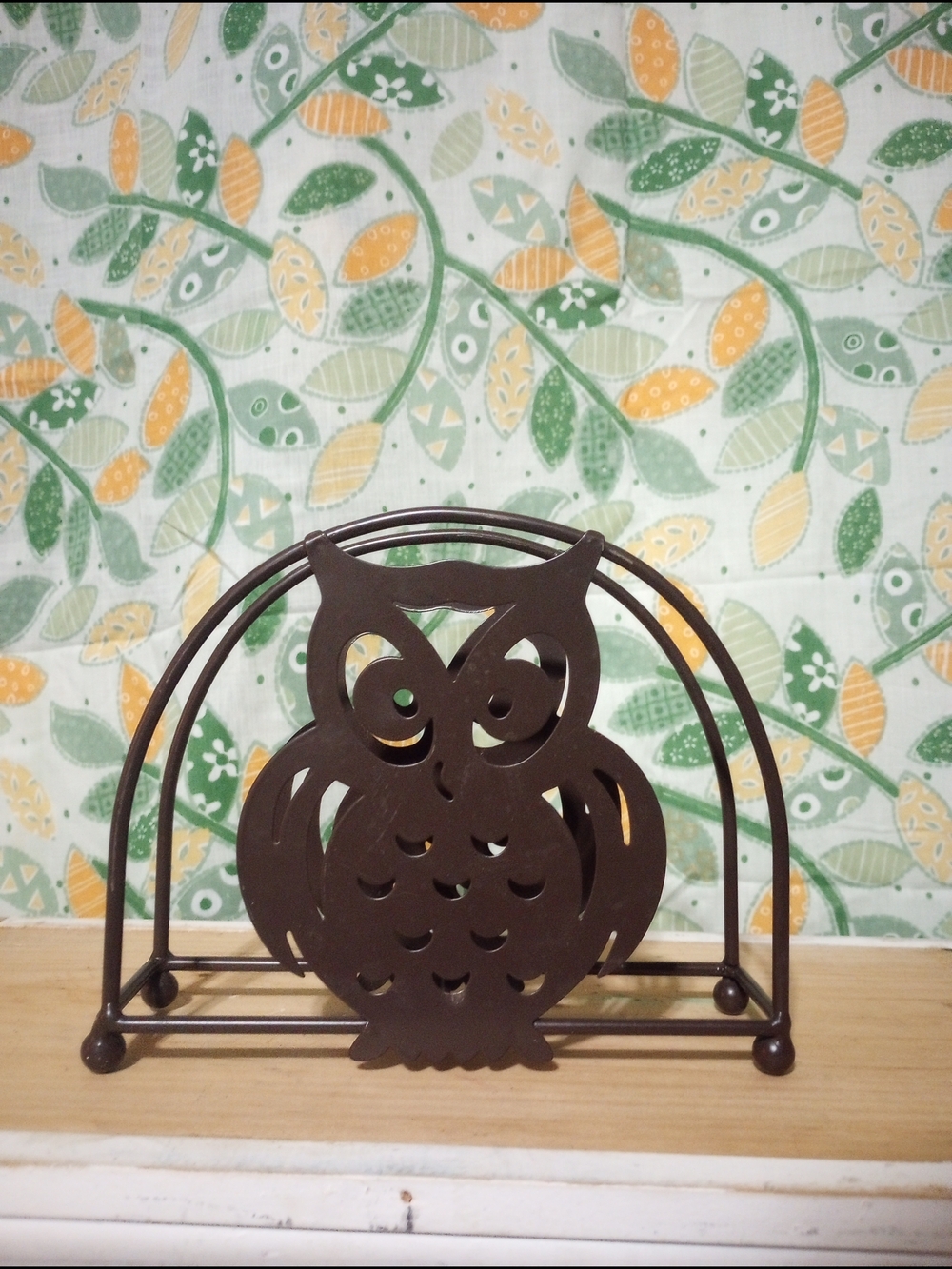 Owl Metal Napkin Holder in Dark Brown